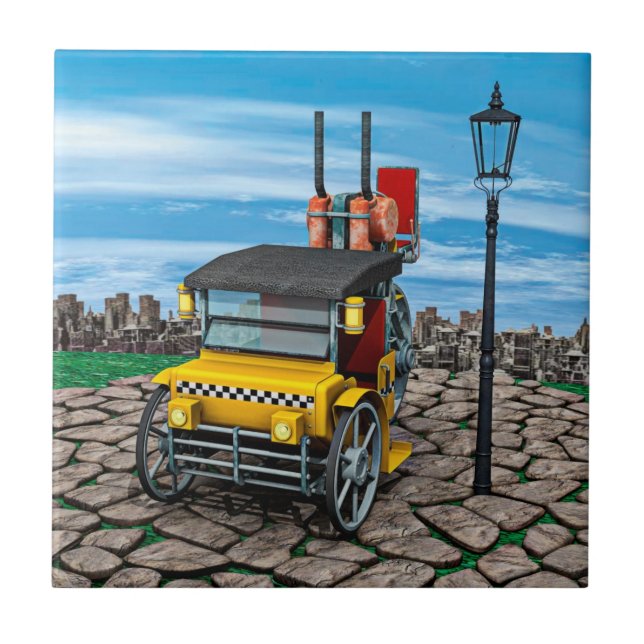 Steam Cab-Taxi Ceramic Tile (Front)