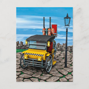 Steam Cab-Taxi Postcard