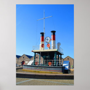 Steam clock in St Helier, Jersey Poster