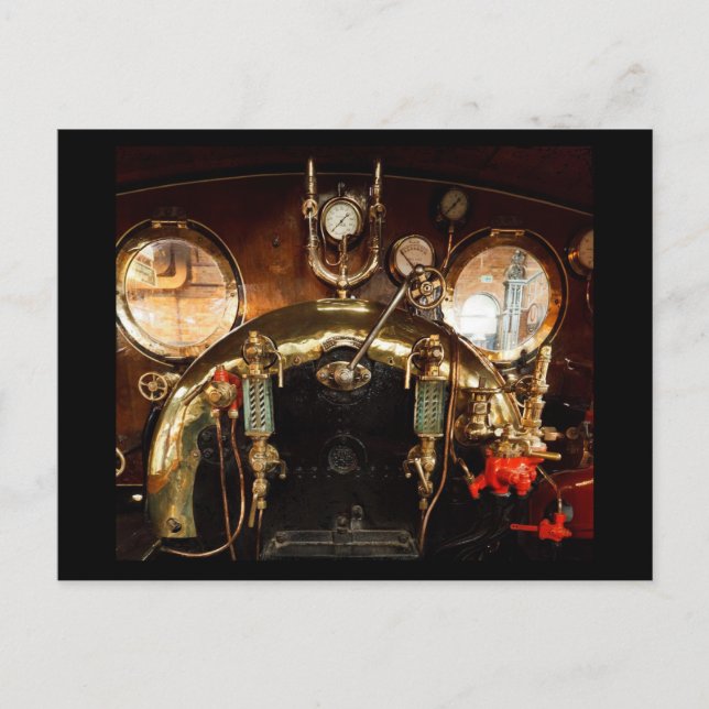 Steam Engine Cab Postcard (Front)