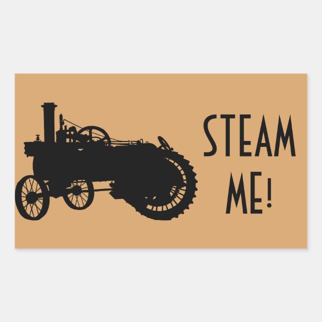 Steam Engine Farm Tractor Traction Farming Antique Rectangular Sticker (Front)