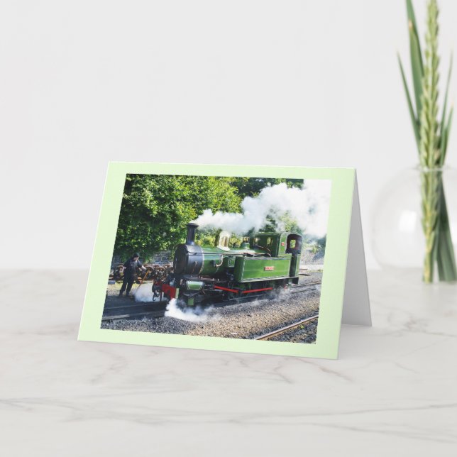 Steam engine in the Isle of Man Holiday Card (Front)