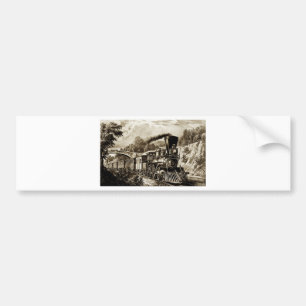 Steam engine locomotive history bumper sticker