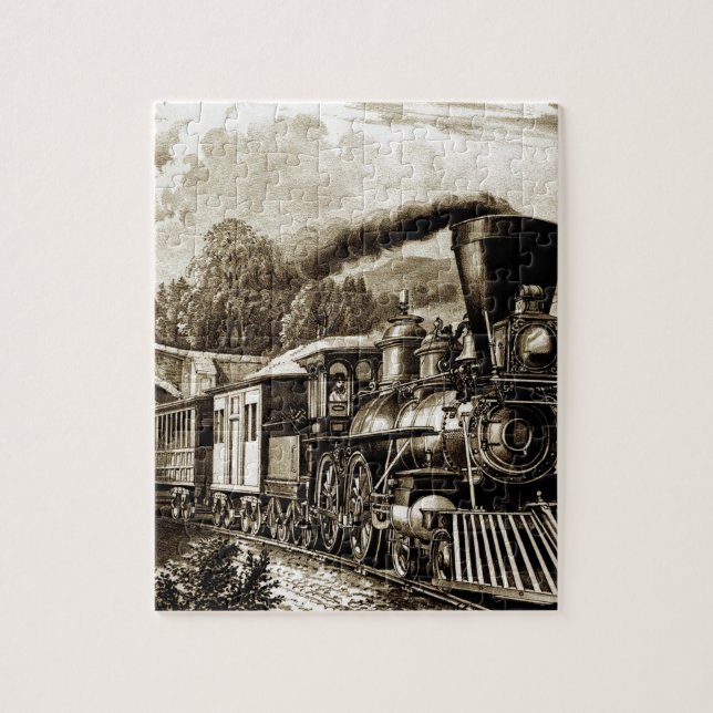Steam engine locomotive history jigsaw puzzle (Vertical)