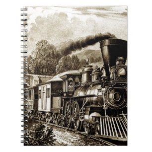 Steam engine locomotive history notebook