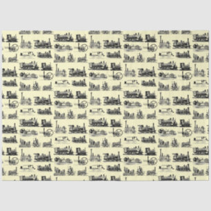 Steam Engine Locomotive "Steampunk" Pattern Tissue Paper