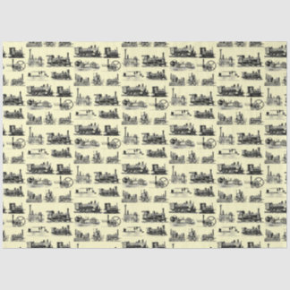 Steam Engine Locomotive "Steampunk" Pattern Tissue Paper