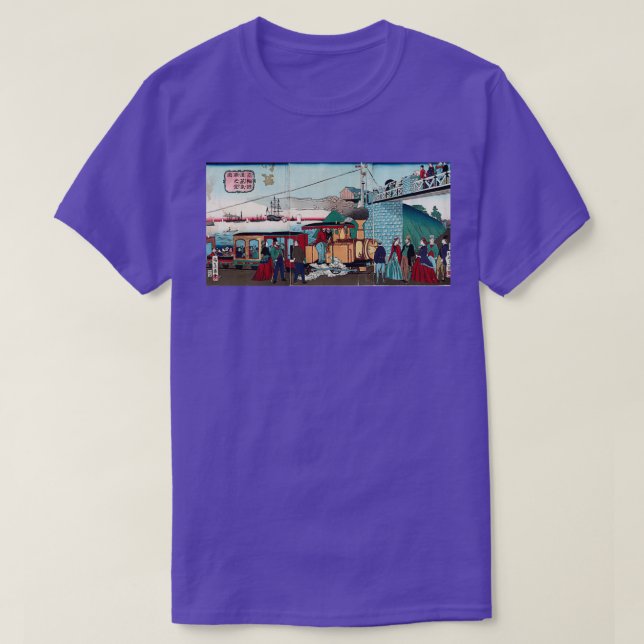 Steam Engine Of The Iron Railroad At Takanawa Ikke T-Shirt (Design Front)