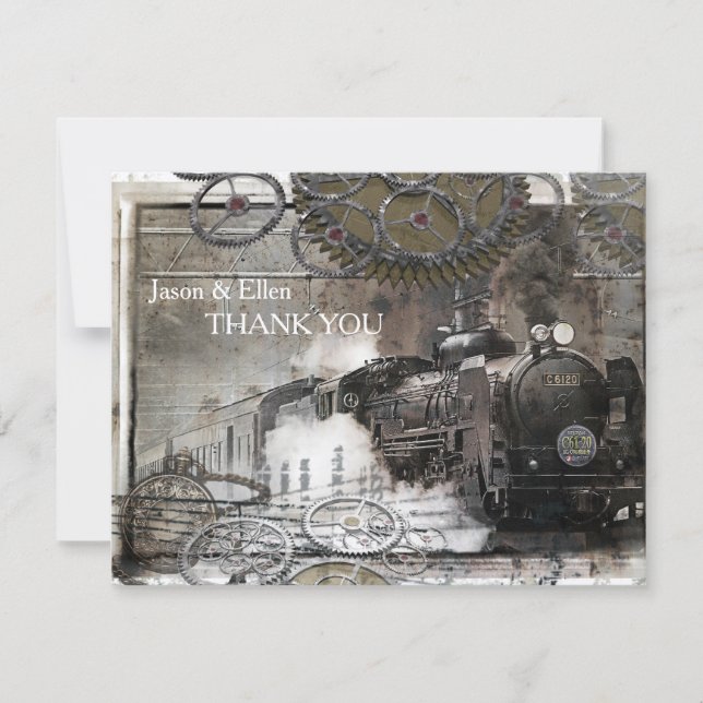Steam Engine Steampunk Thank You (Front)