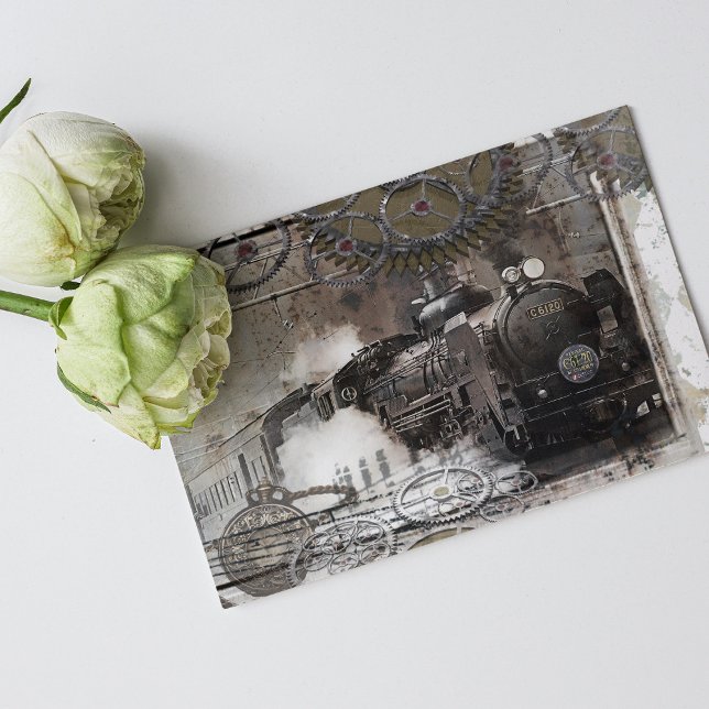 Steam Engine Steampunk Wedding Invitation (Creator Uploaded)