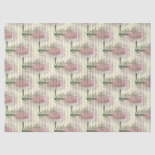 Steam Engine Train and Stripes Decoupage Tissue Paper