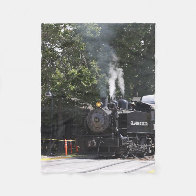 Steam Engine Train Fleece Blanket (Front)