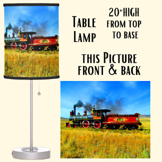 Steam Engine Train Railroad UP119  Desk Lamp