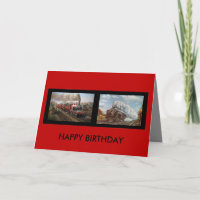 Steam Engine Trains Birthday card