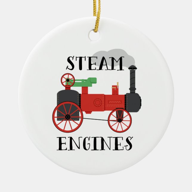 Steam Engines Ceramic Ornament (Front)