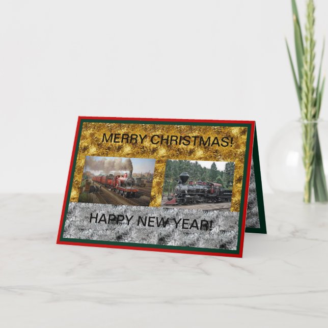 Steam Engines Christmas/ Happy New Years Card (Front)