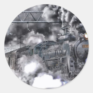 Steam Engines Trains HDR Photo Classic Round Sticker