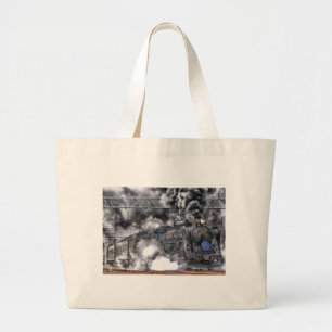 Steam Engines Trains HDR Photo Large Tote Bag