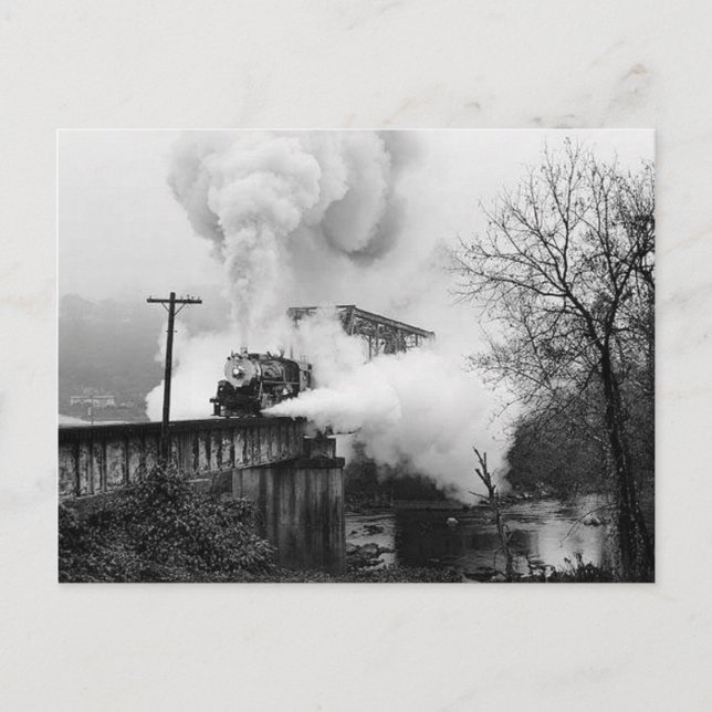 Steam Enging Crossing A Bridge Postcard (Front)