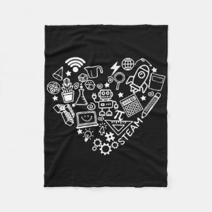 Steam Heart Shape Stem Teacher Science Lover Byck Fleece Blanket