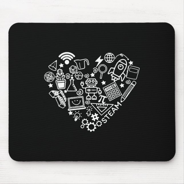 Steam Heart Shape Stem Teacher Science Lover Byck  Mouse Pad (Front)