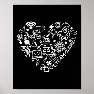 Steam Heart Shape Stem Teacher Science Lover Byck  Poster