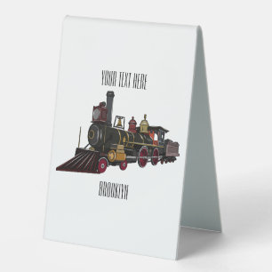 Steam locomotive cartoon illustration