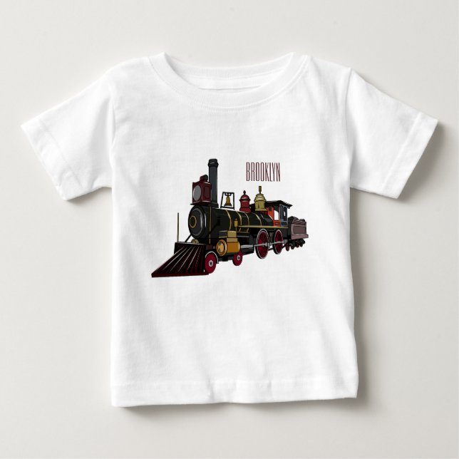 Steam locomotive cartoon illustration  baby T-Shirt (Front)