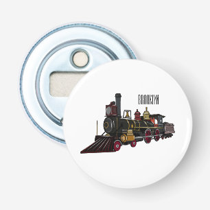 Steam locomotive cartoon illustration  bottle opener