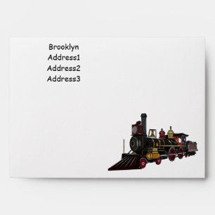 Steam locomotive cartoon illustration envelope