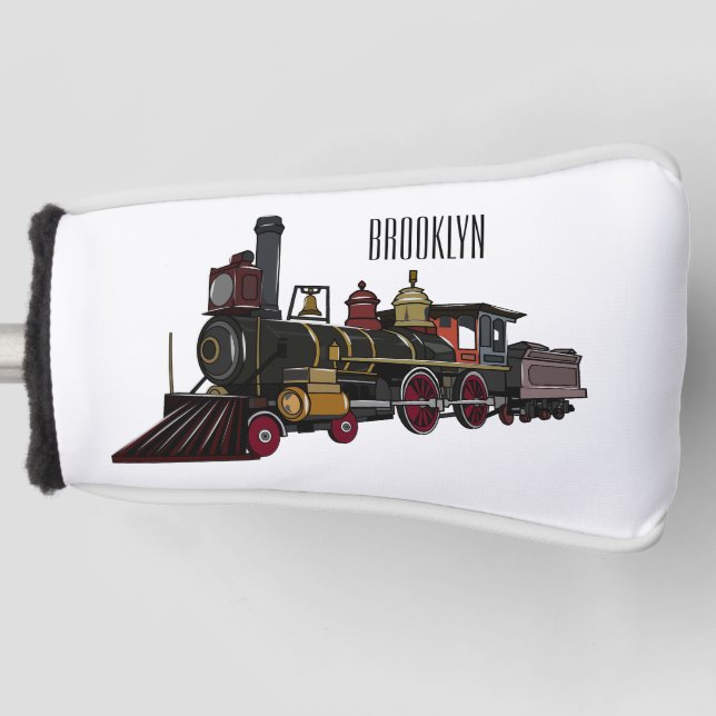 Steam locomotive cartoon illustration  golf head cover (Front)