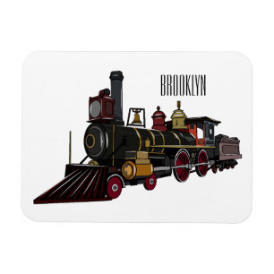 Steam locomotive cartoon illustration magnet