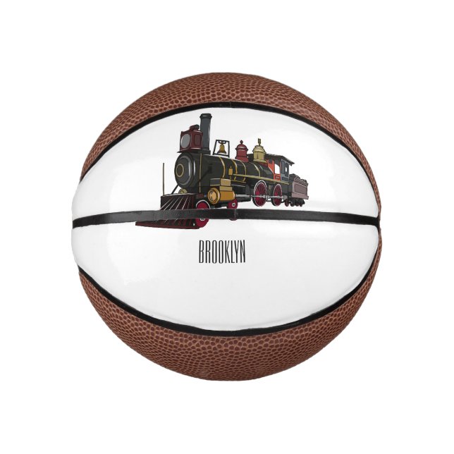 Steam locomotive cartoon illustration  mini basketball (Front)