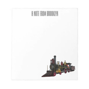 Steam locomotive cartoon illustration  notepad