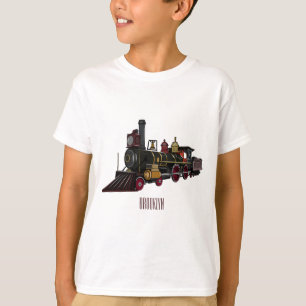 Steam locomotive cartoon illustration  T-Shirt