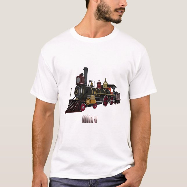 Steam locomotive cartoon illustration  T-Shirt (Front)