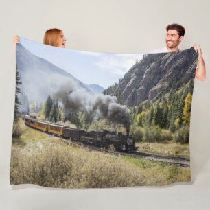 STEAM LOCOMOTIVE FLEECE BLANKET