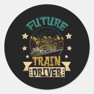 Steam locomotive Future train Driver Classic Round Sticker
