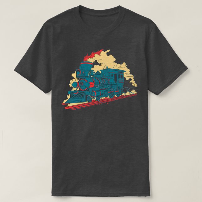 Steam locomotive Locomotive railroad T-Shirt (Design Front)