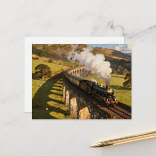 Steam Locomotive on Viaduct Postcard