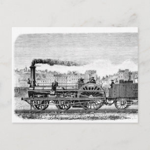 Steam locomotive postcard