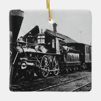 Steam Locomotive Railroad Ceramic Ornament