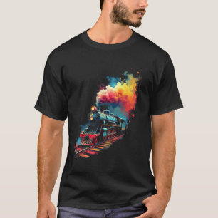 Steam locomotive retro art T-Shirt
