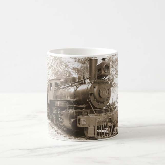 steam locomotive sepia mug (Center)