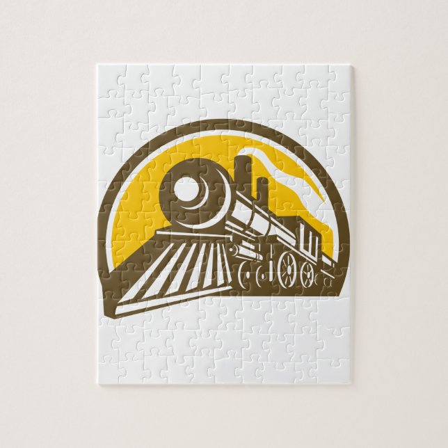 Steam Locomotive Train Icon Jigsaw Puzzle (Vertical)