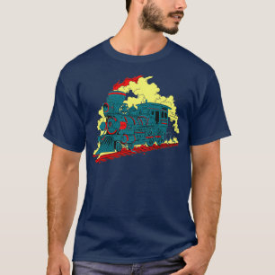 Steam Locomotive Train Illustration Image T-Shirt