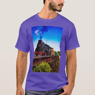 Steam Locomotive Train Railroad Model Rainforest T-Shirt