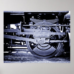 Steam Locomotive Wheel Poster