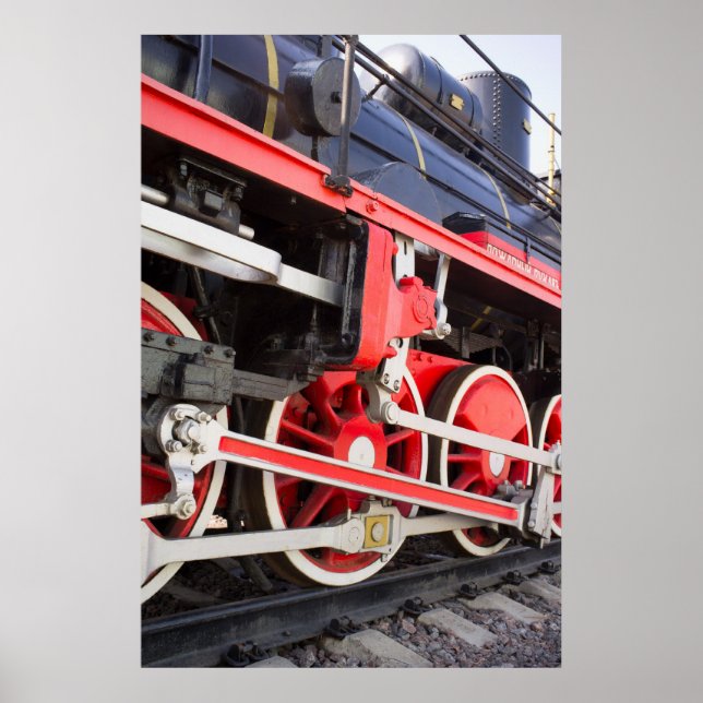 Steam locomotive wheels poster (Front)