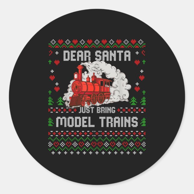 Steam Model Trains Collector Christmas Ugly Xmas S Classic Round Sticker (Front)